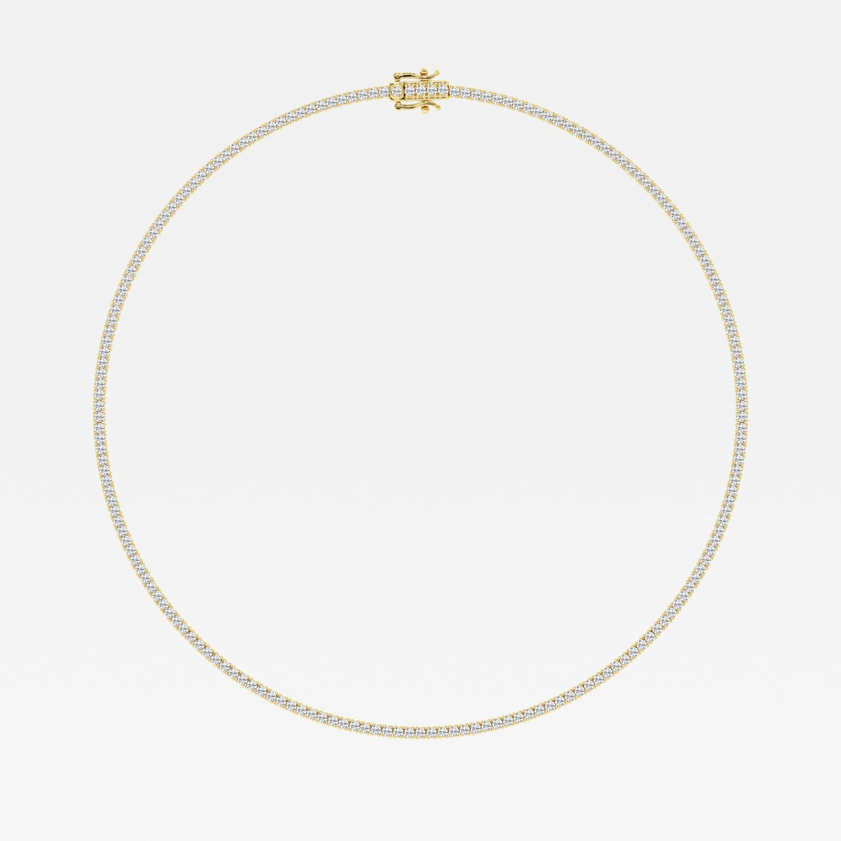 Round Lab Grown Diamond Four Prong Tennis Necklace, EF Color, VS Clarity - IGI Cetificate