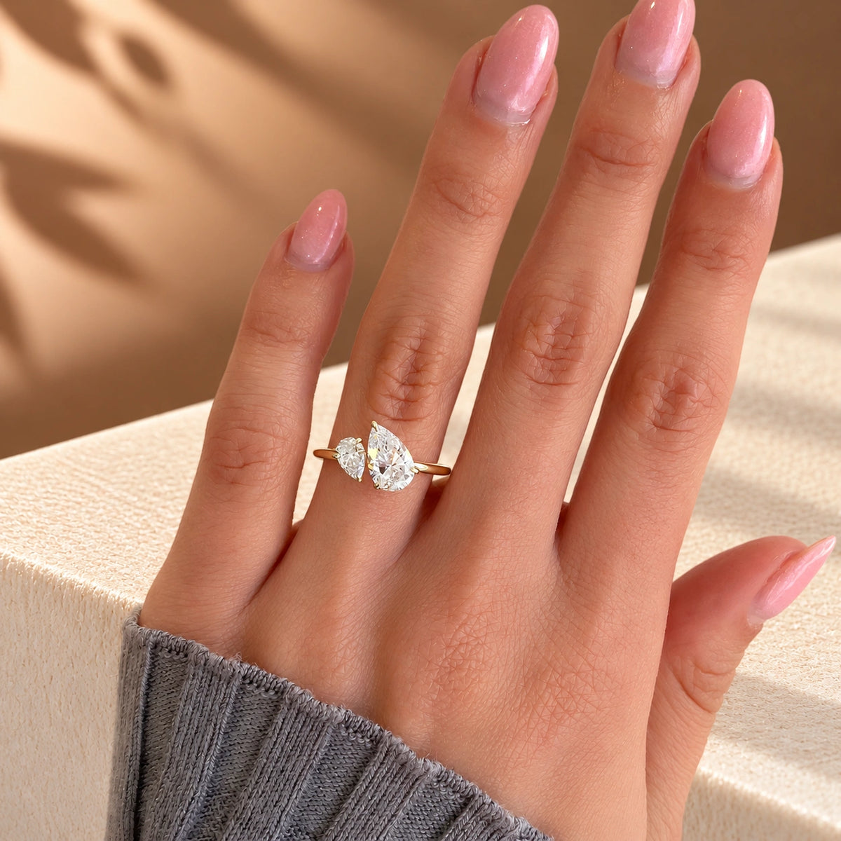 Common :: IGI certified 2.50TCW Pear Toi Et Moi diamond ring