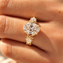 Common :: Oval and Pear lab diamond ring with botanical leaf inspired setting