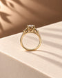 Common :: D VS1 Oval lab grown diamond Three Stone Ring with Pear accents