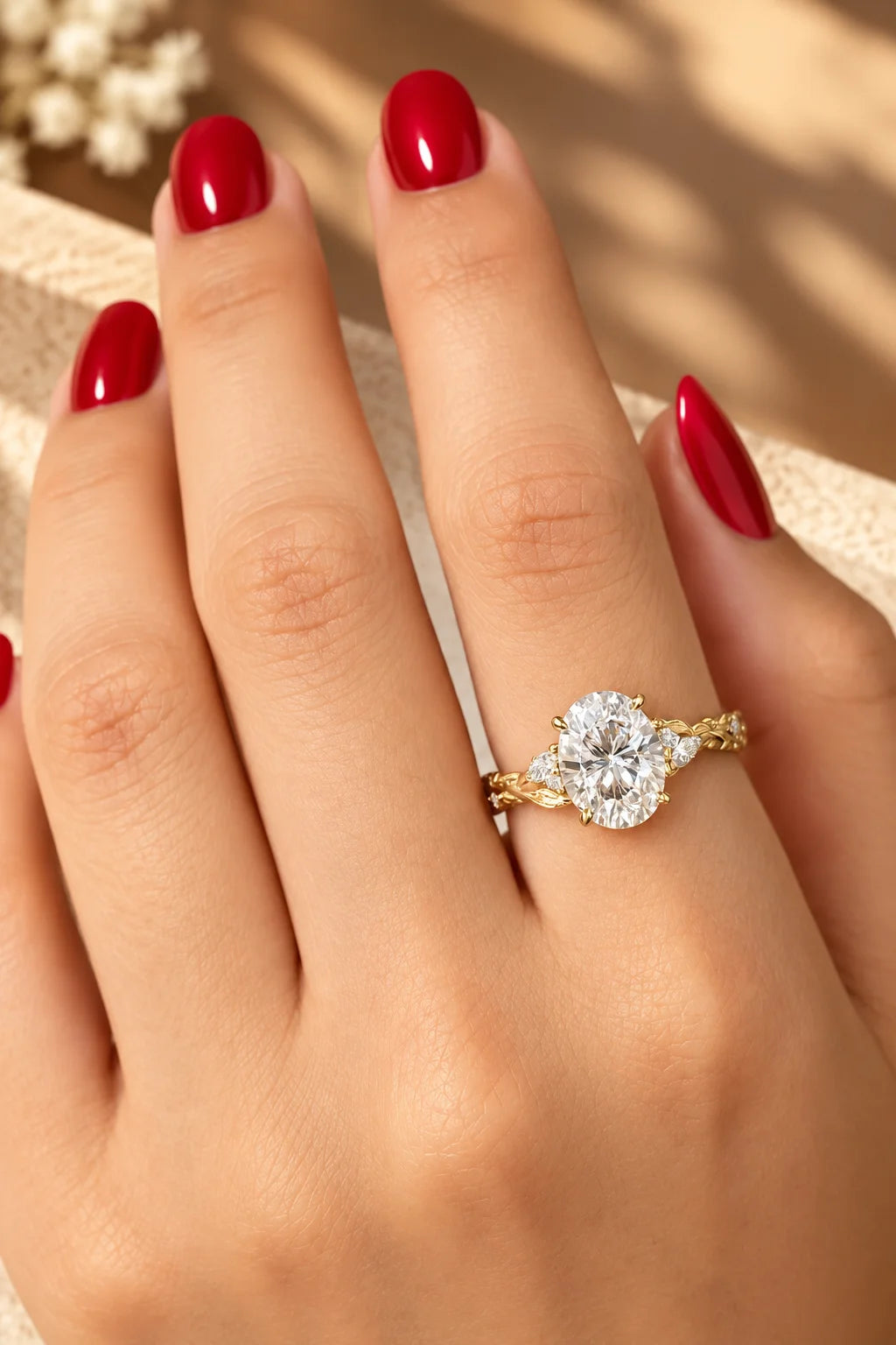 Common :: IGI certified Oval Nature Inspired Lab Grown Diamond Engagement Ring