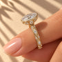 Common :: D E F Oval lab grown diamond vintage engagement ring