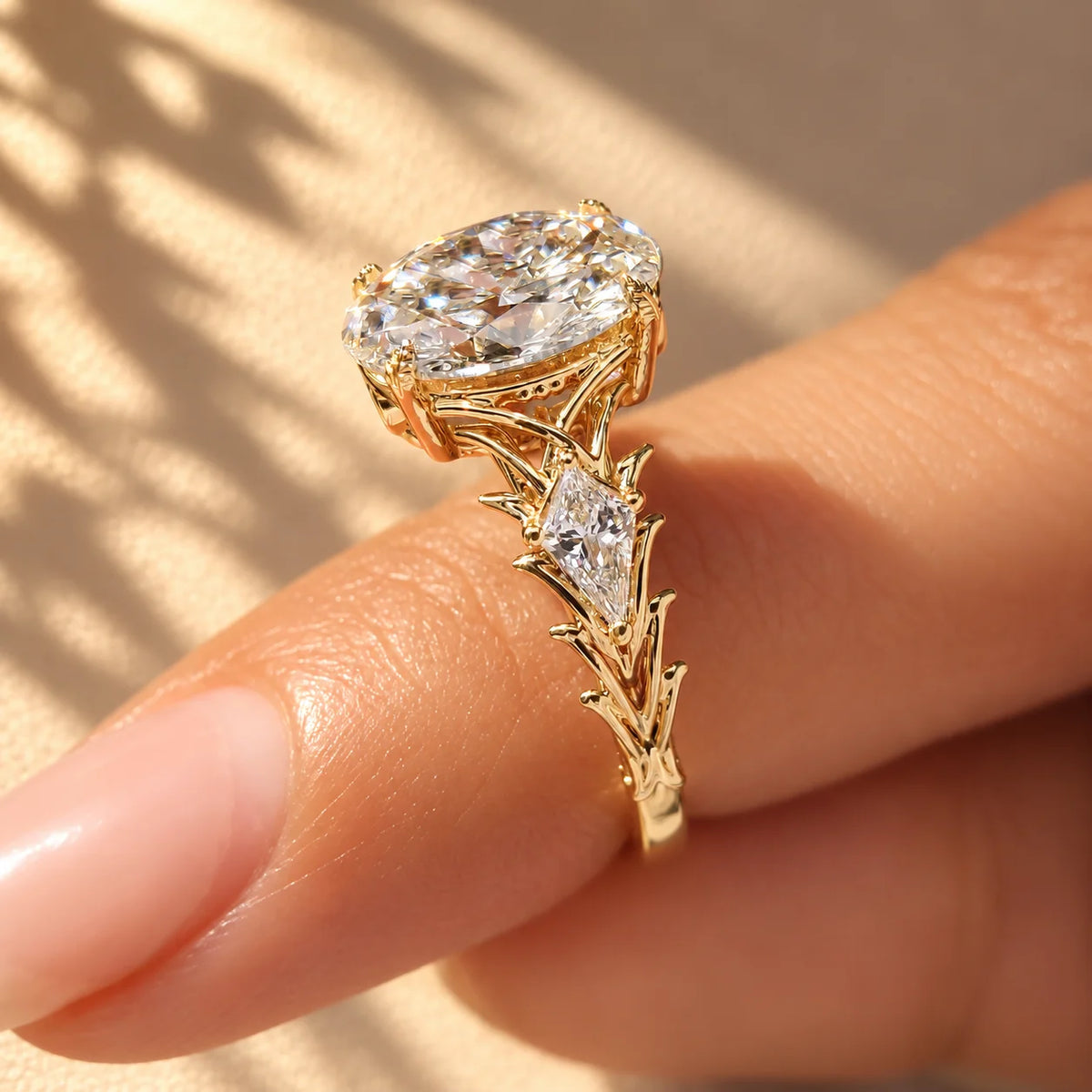 Common :: D E F VVS VS Oval and Pear lab grown diamond ring