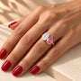 Common :: 1CT Oval and 1CT Pink Pear Lab Grown Diamond Toi Et Moi Ring