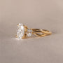 Common :: D color VVS1 oval lab grown diamond floral engagement ring
