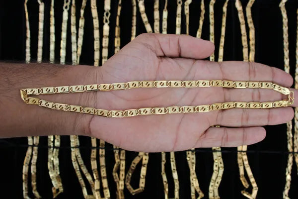 Delicate Design Biscuit in IGP Brass Micro Gold Plated Nawabi Chain For Stylish Men