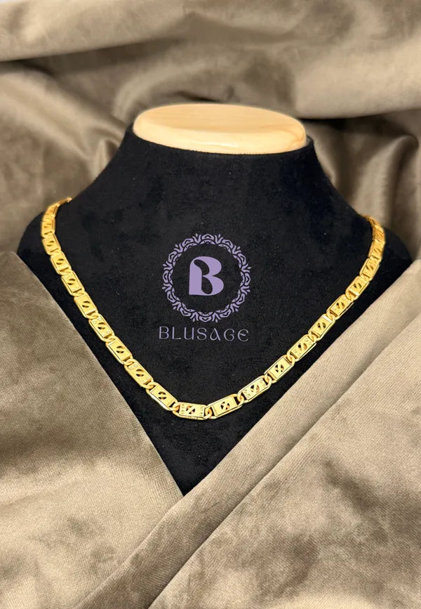 Delicate Design Biscuit in IGP Brass Micro Gold Plated Nawabi Chain For Stylish Men