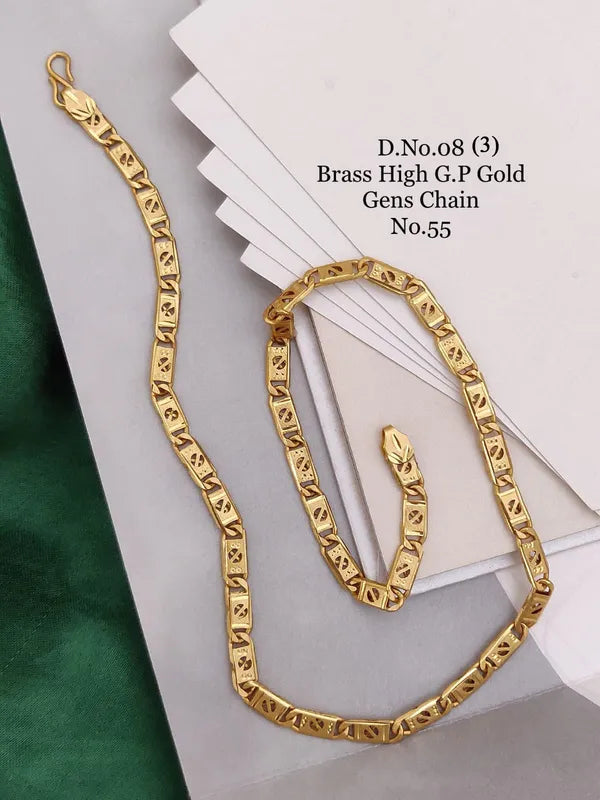 Delicate Design Biscuit in IGP Brass Micro Gold Plated Nawabi Chain For Stylish Men