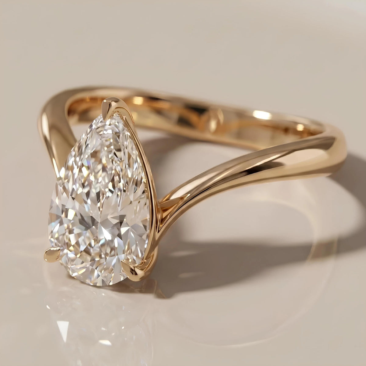 Common :: IGI certified 1.85ct pear diamond solitaire engagement ring