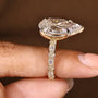 Common :: D E F Pear lab grown diamond vintage engagement ring