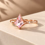 Common :: IGI certified Pink Kite Cut Three Stone Diamond Engagement Ring
