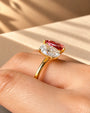 Common :: D E F Oval and Pink Pear VVS VS Lab Grown Diamond Ring