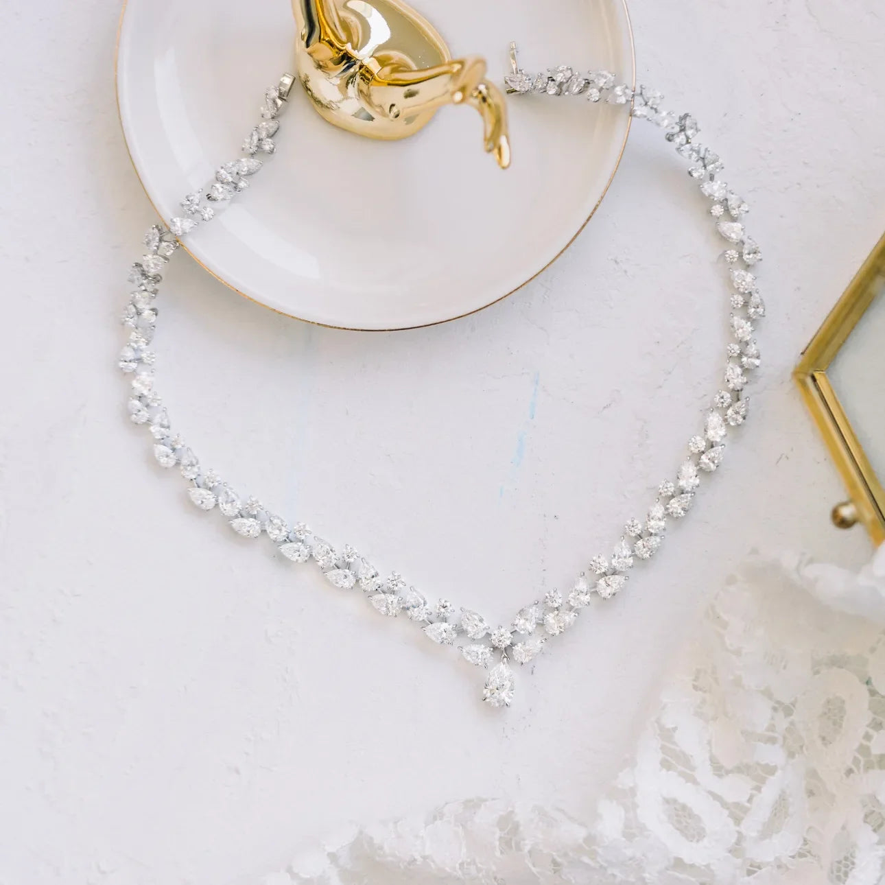 Round And Pear Duet Choker, EF Color, VS Clarity, IGI Certified