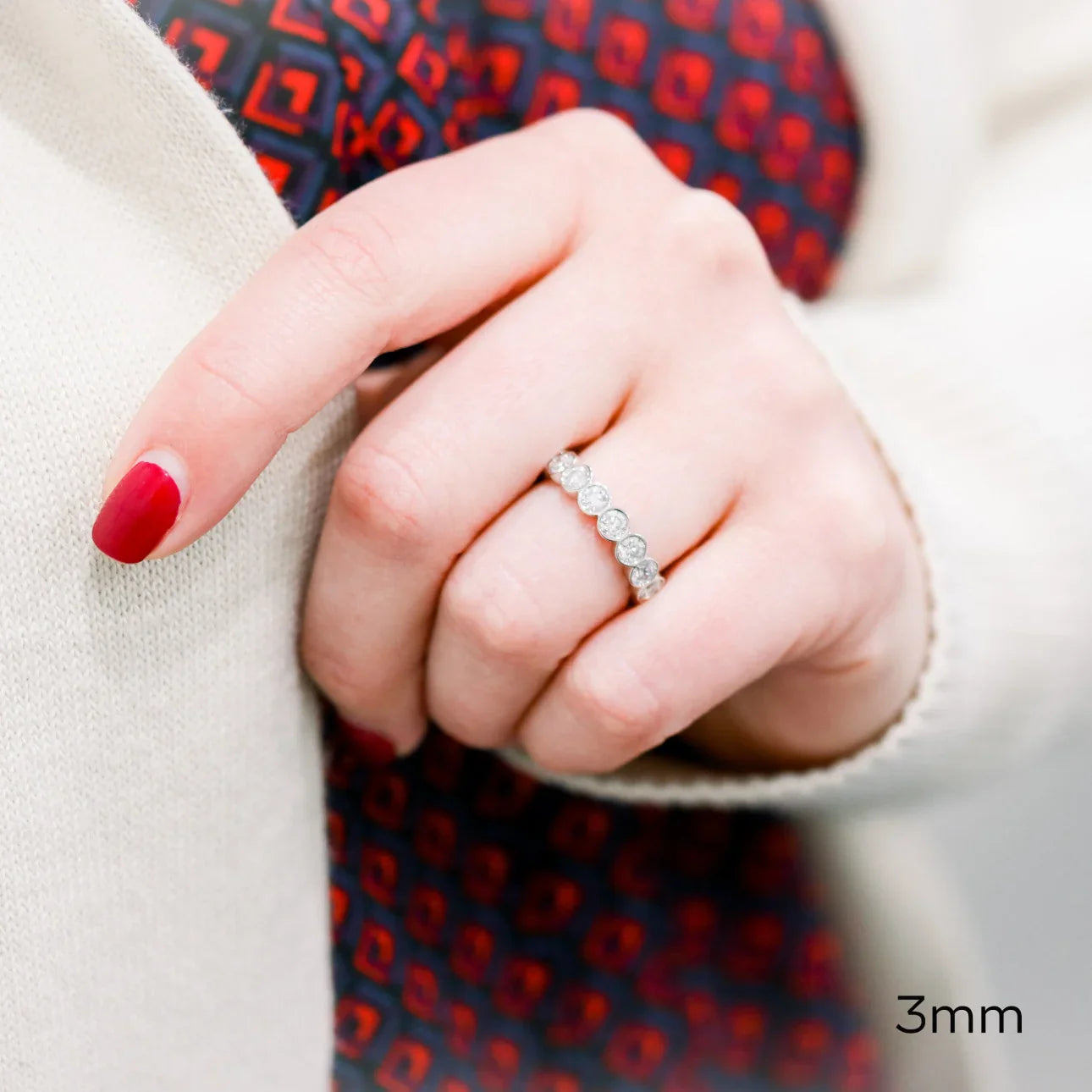 Bezel Lab Grown Diamond Eternity Band, EF Color, VS Clarity, IGI Certificate