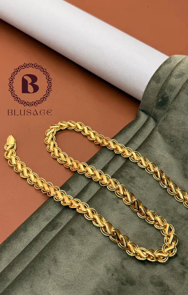 Classic Design Superior Quality Gold Plated Lotus chain for Mans