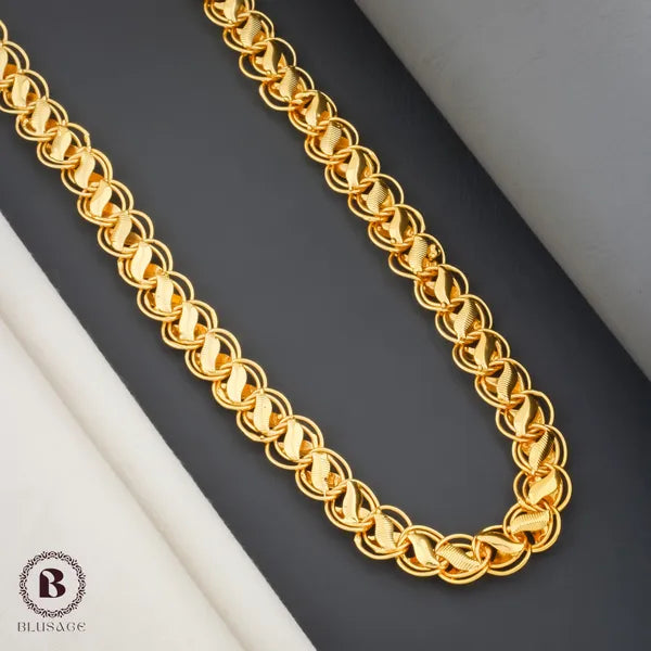 Classic Design Superior Quality Gold Plated Lotus chain for Mans
