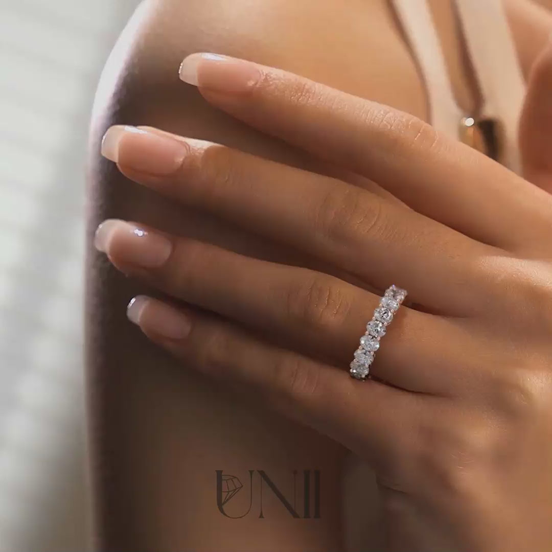 Rose :: sustainable oval lab grown diamond eternity ring eco friendly jewelry