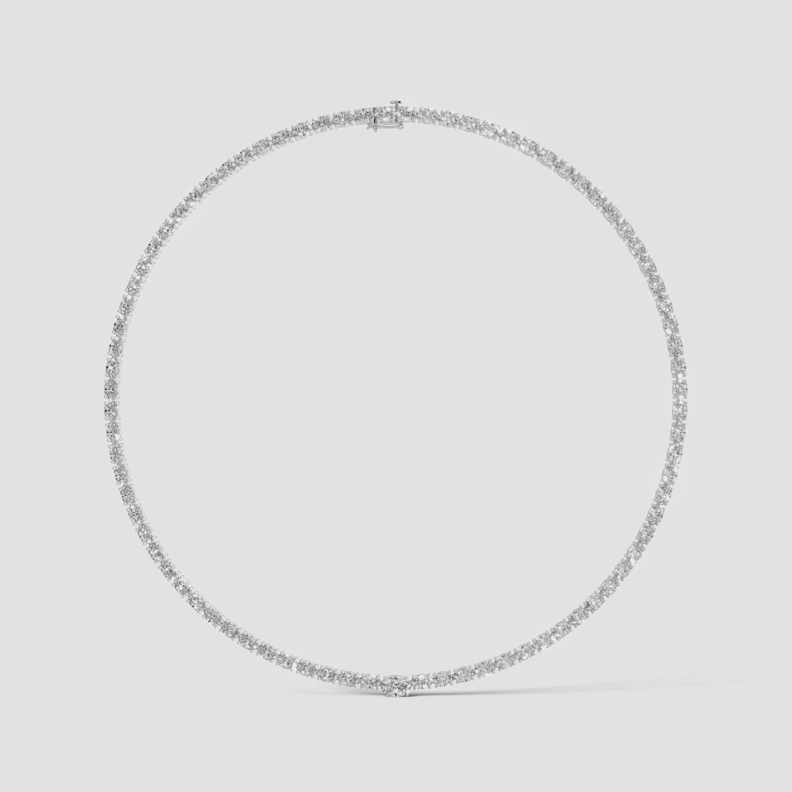 white :: elegant oval lab grown diamond necklace for formal occasions