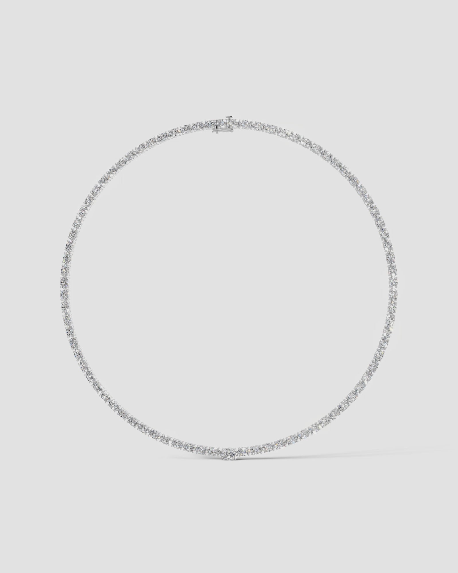 white :: elegant oval lab grown diamond necklace for formal occasions