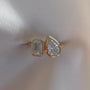 Common :: 1.50ct Pear and 1ct Emerald lab grown diamond ring showcase