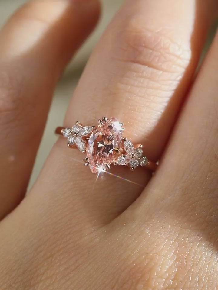 Common :: Unii Jewels 1.40TCW Fancy Vivid Pink Marquise engagement ring video