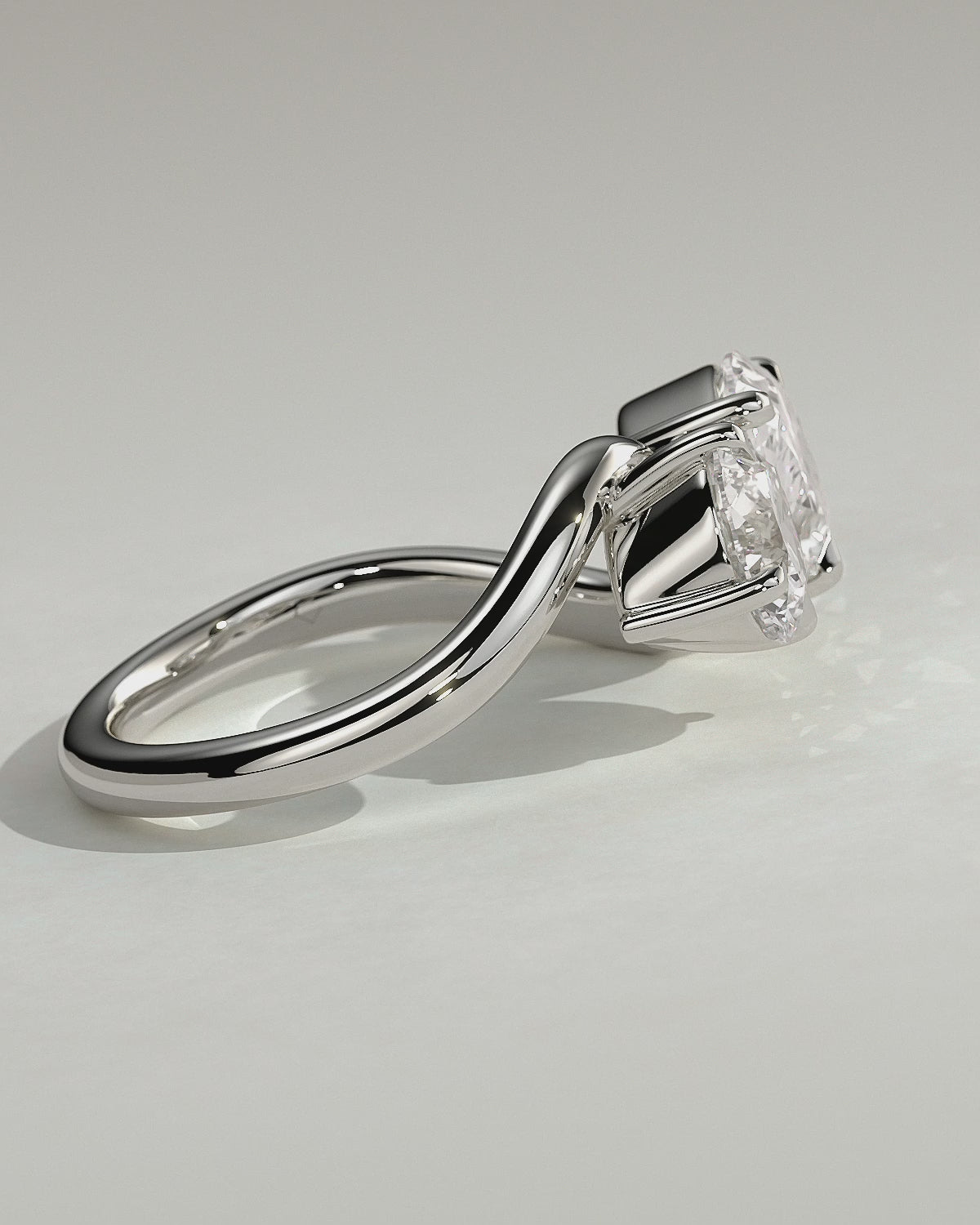 Oraventa Round and Pear Toi et Moi Lab Grown Diamond Engagement Ring | IGI Certified