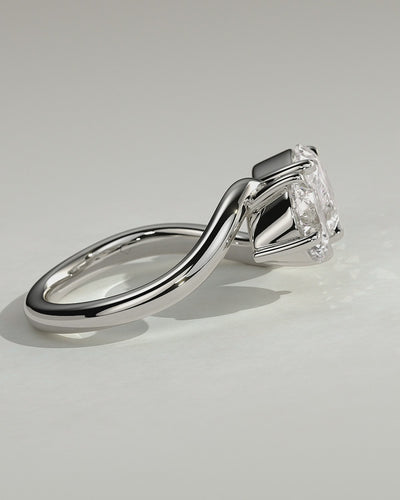 White :: Oraventa round and pear toi et moi lab grown diamond engagement ring 360 view white gold IGI certified two stone ring
