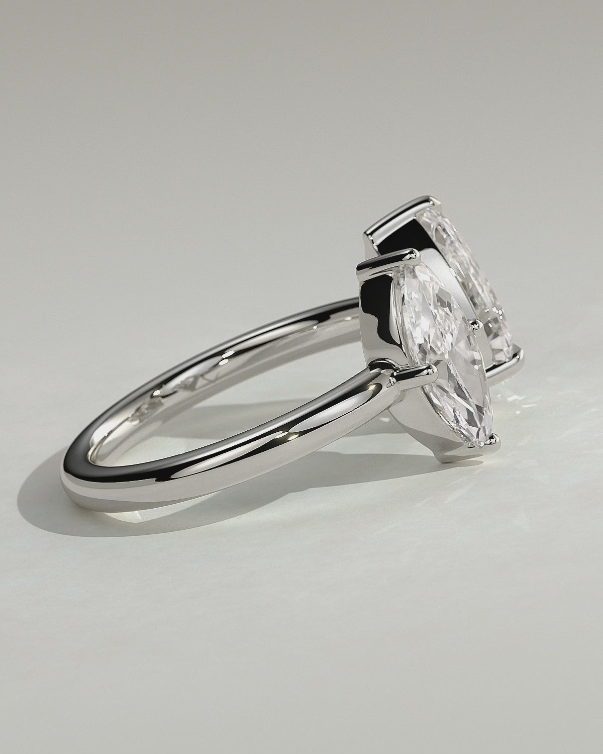 Velentora Marquise and Pear Toi et Moi Lab Grown Diamond Engagement Ring | IGI Certified