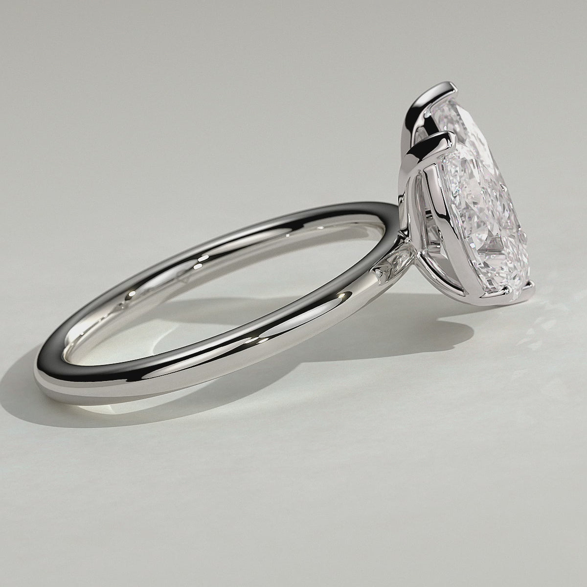 White :: Velanique 1.8ct pear and 1.5ct marquise toi et moi lab grown diamond engagement ring 360 view white gold IGI certified two stone ring