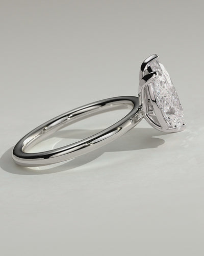 White :: Velanique 1.8ct pear and 1.5ct marquise toi et moi lab grown diamond engagement ring 360 view white gold IGI certified two stone ring