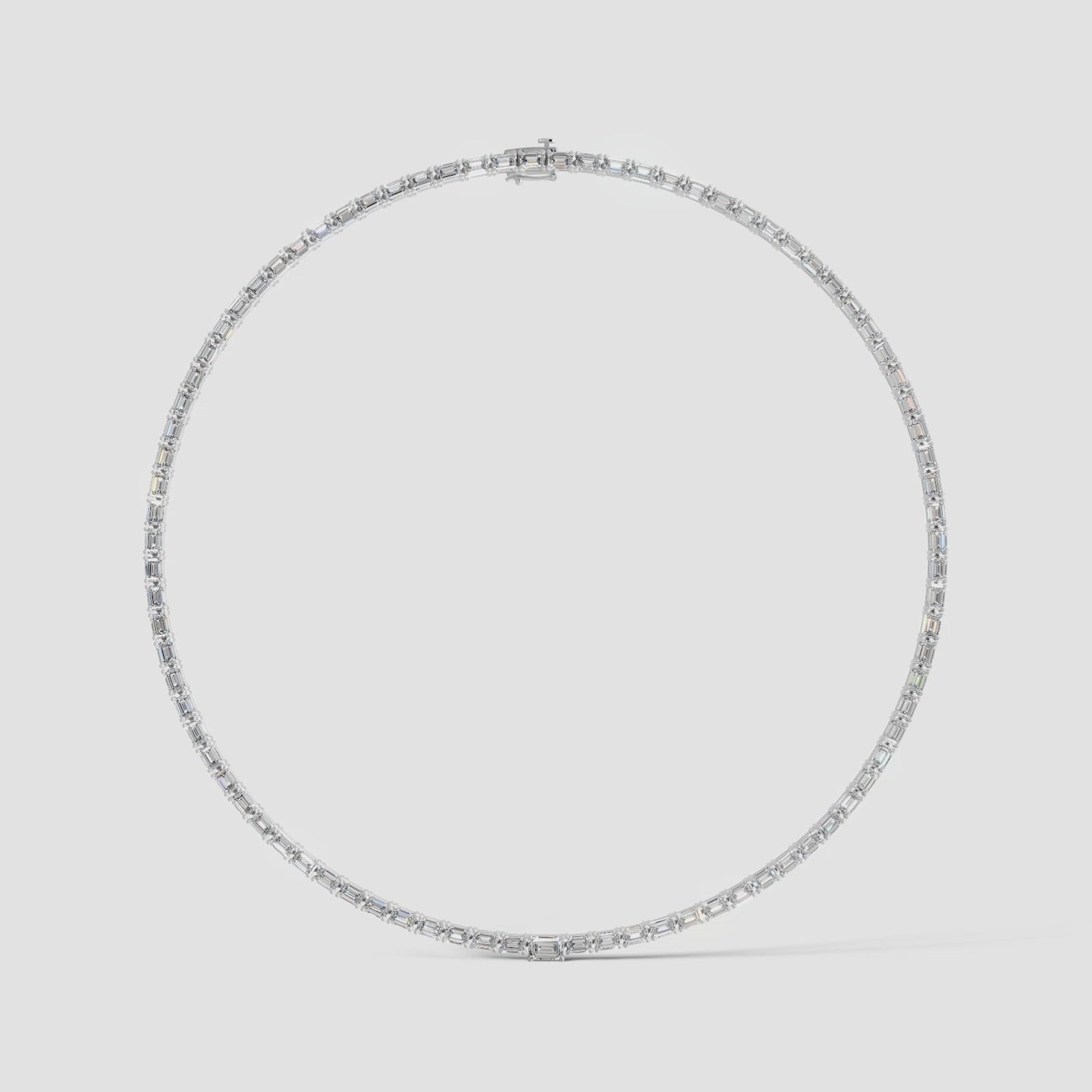 white :: elegant emerald lab grown diamond necklace for formal occasions