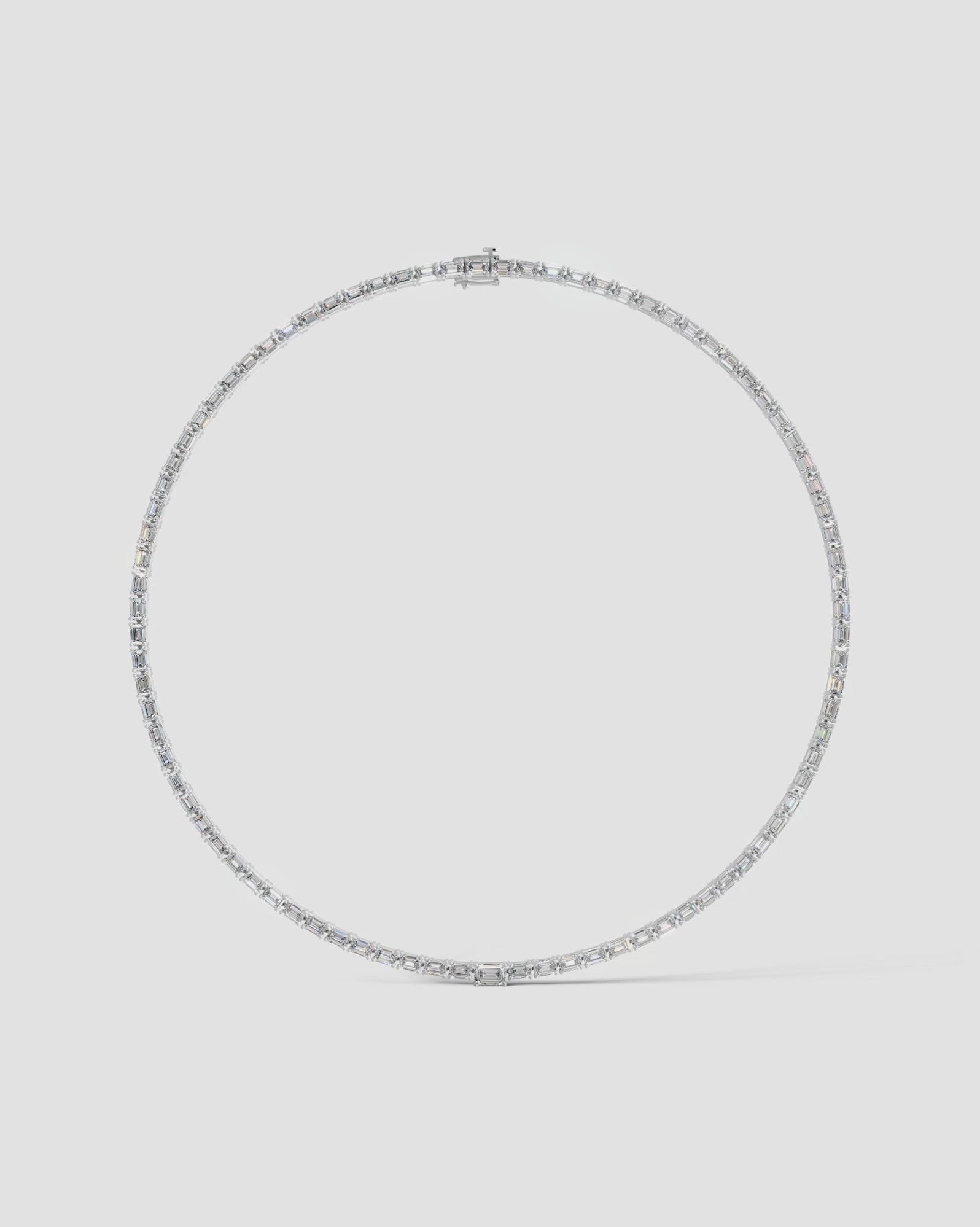 white :: elegant emerald lab grown diamond necklace for formal occasions
