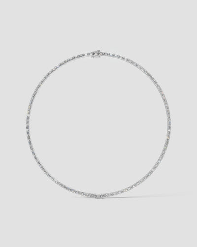 white :: elegant emerald lab grown diamond necklace for formal occasions