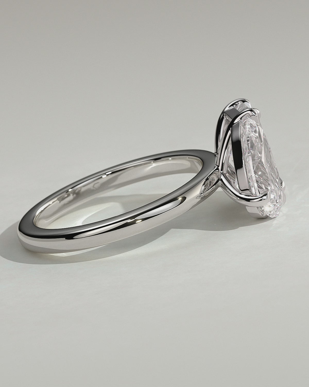 White :: Arviquea 1.5ct pear and 1.8ct radiant toi et moi lab grown diamond engagement ring 360 view white gold IGI certified two stone ring