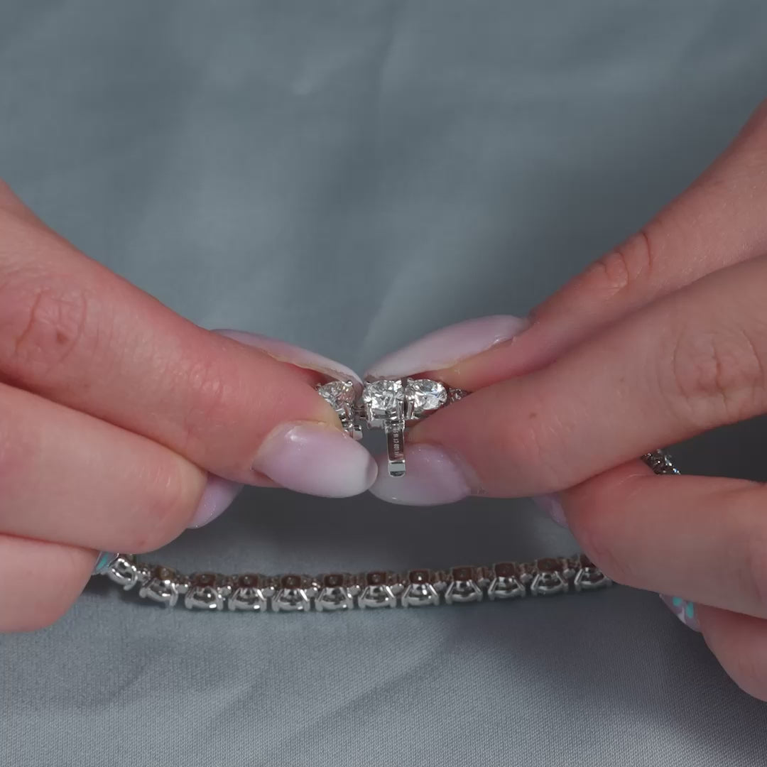 common :: 16.5 carat round lab grown diamond tennis bracelet IGI certified white yellow rose for women