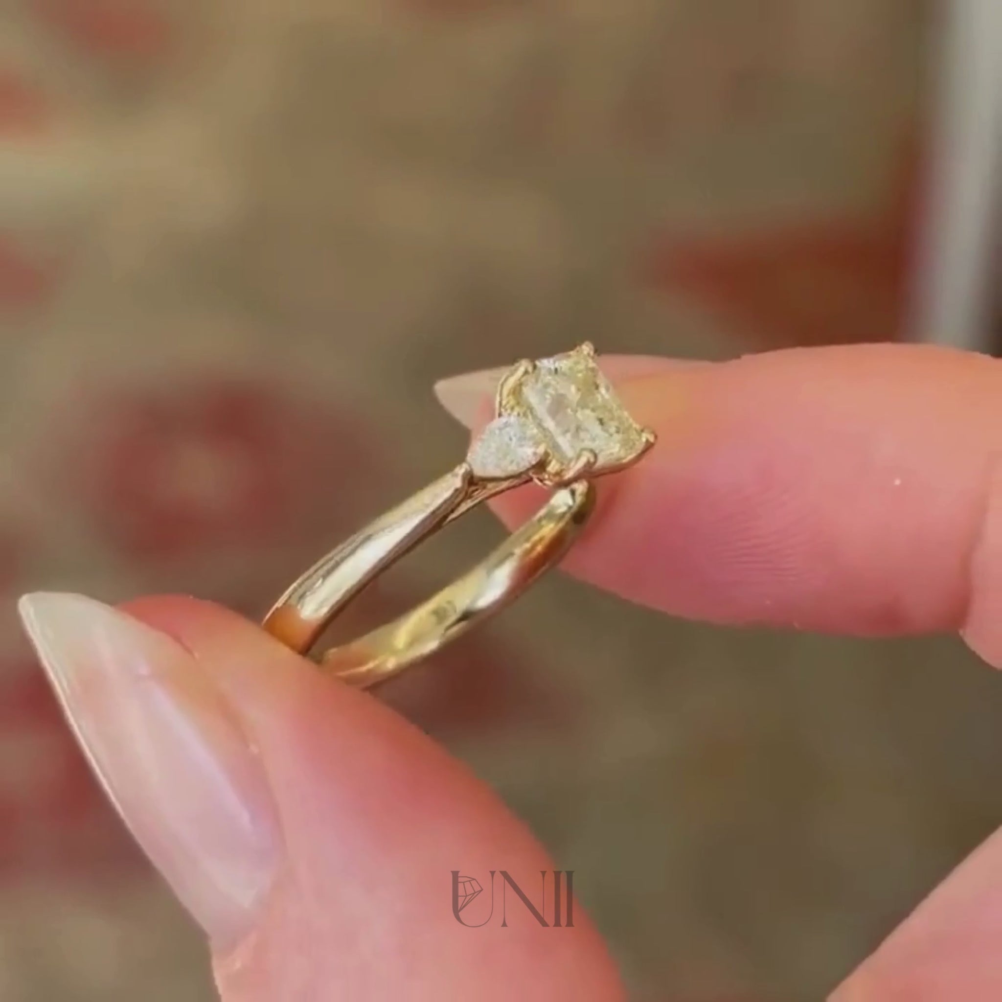 Common :: 1ct Square Radiant lab grown diamond with Pear side diamonds video