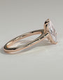 Rose :: Lunvique 1.8ct pear and 1.5ct marquise toi et moi lab grown diamond engagement ring 360 view rose gold IGI certified two stone ring