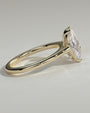 Yellow :: Lunvique 1.8ct pear and 1.5ct marquise toi et moi lab grown diamond engagement ring 360 view yellow gold IGI certified two stone ring