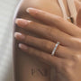Yellow :: modern emerald cut lab grown diamond eternity band bridal jewelry ring
