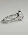 White :: Noriquea oval and pear toi et moi lab grown diamond engagement ring 360 view white gold IGI certified two stone ring