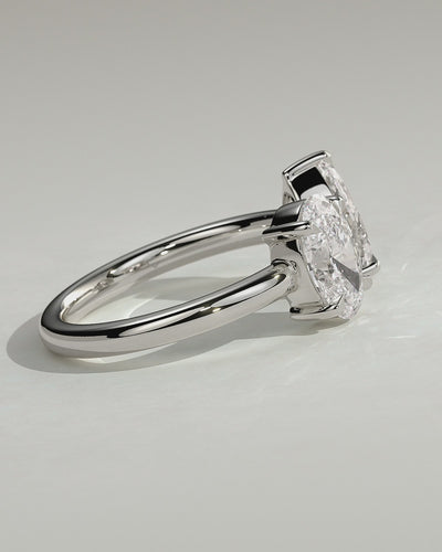 White :: Noriquea oval and pear toi et moi lab grown diamond engagement ring 360 view white gold IGI certified two stone ring