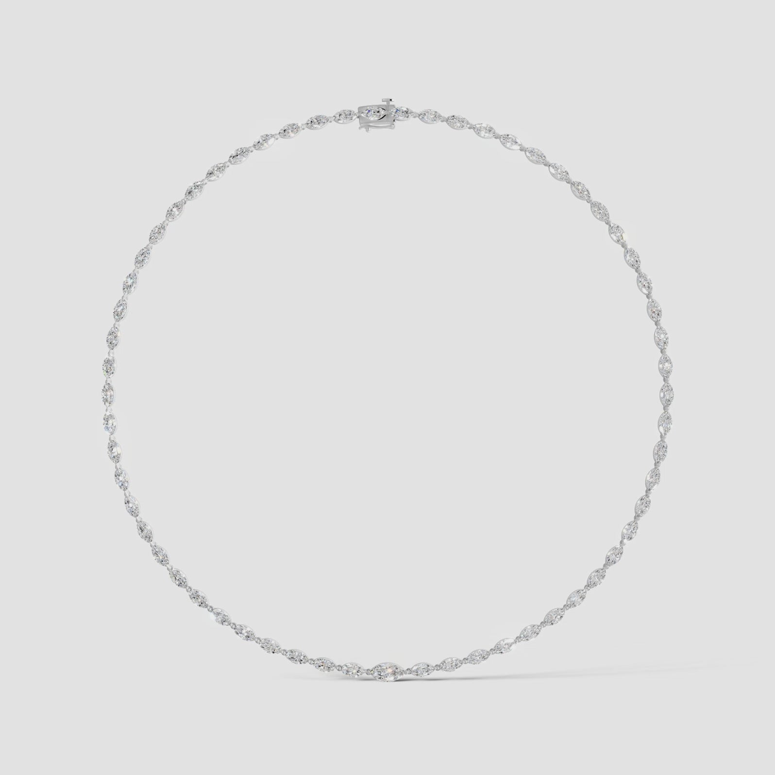 white :: elegant marquise lab grown diamond necklace for formal occasions