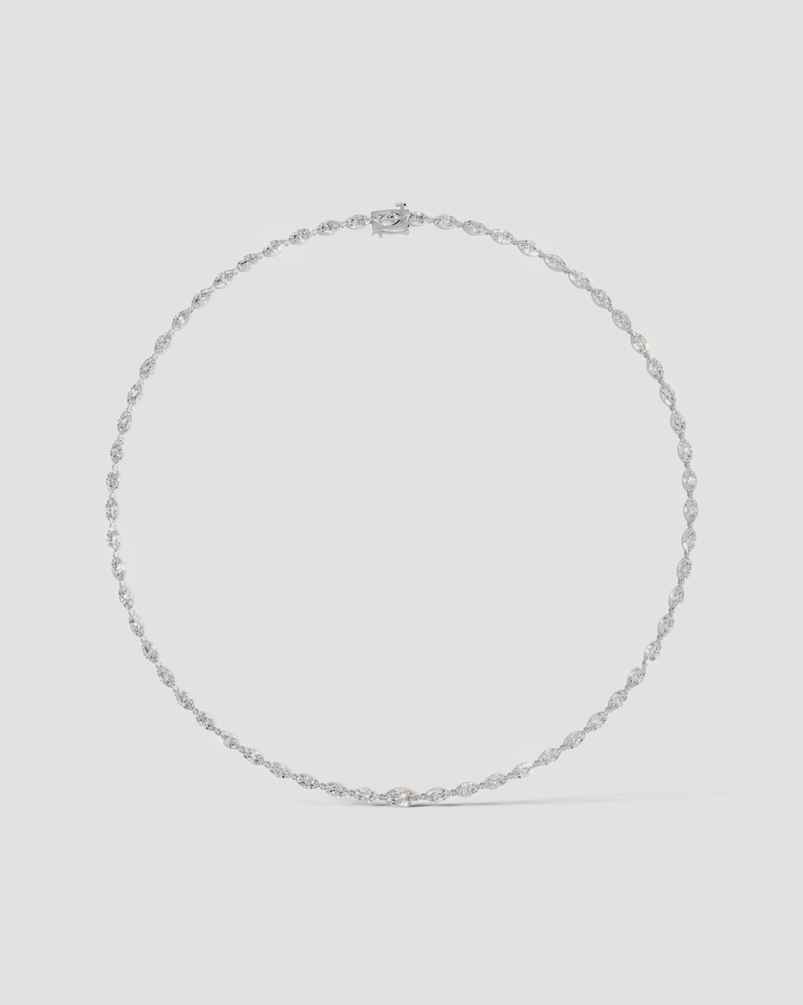 white :: elegant marquise lab grown diamond necklace for formal occasions