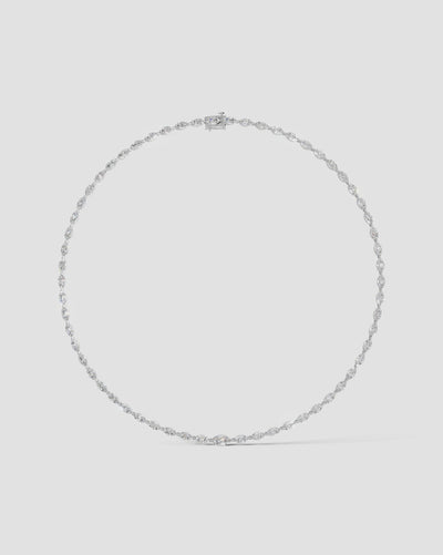 white :: elegant marquise lab grown diamond necklace for formal occasions