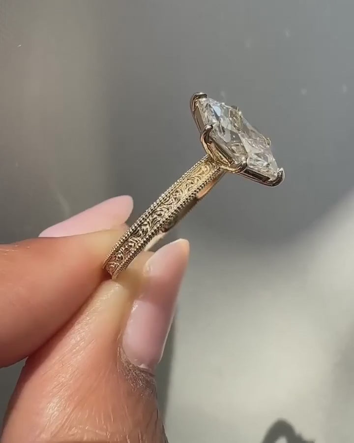 Common :: 3 carat Marquise lab grown diamond engagement ring showcase
