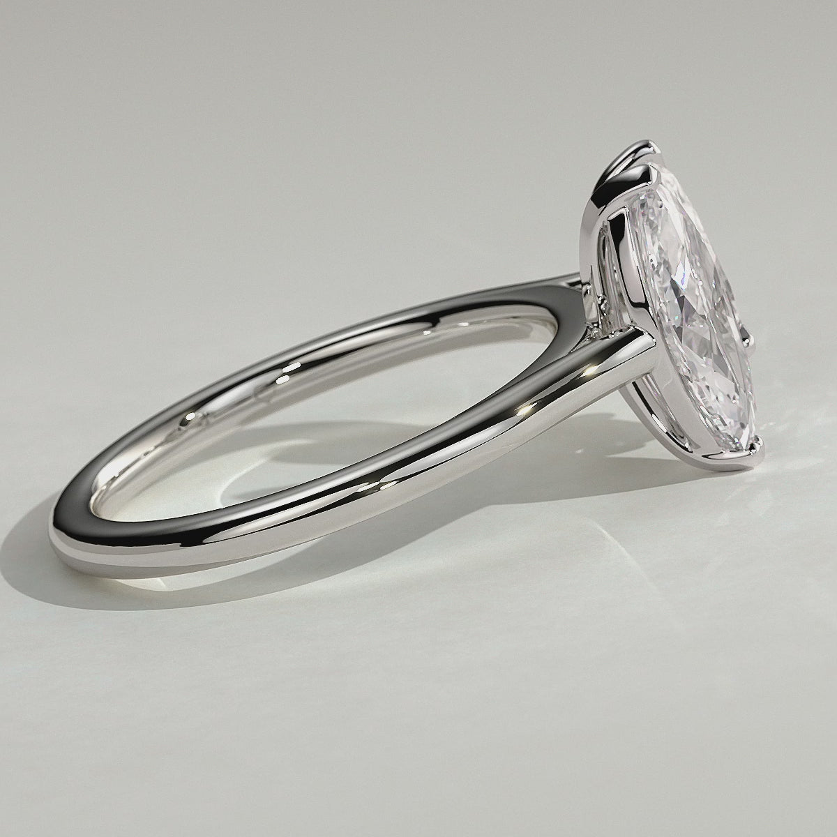White :: Lunvique 1.8ct pear and 1.5ct marquise toi et moi lab grown diamond engagement ring 360 view white gold IGI certified two stone ring