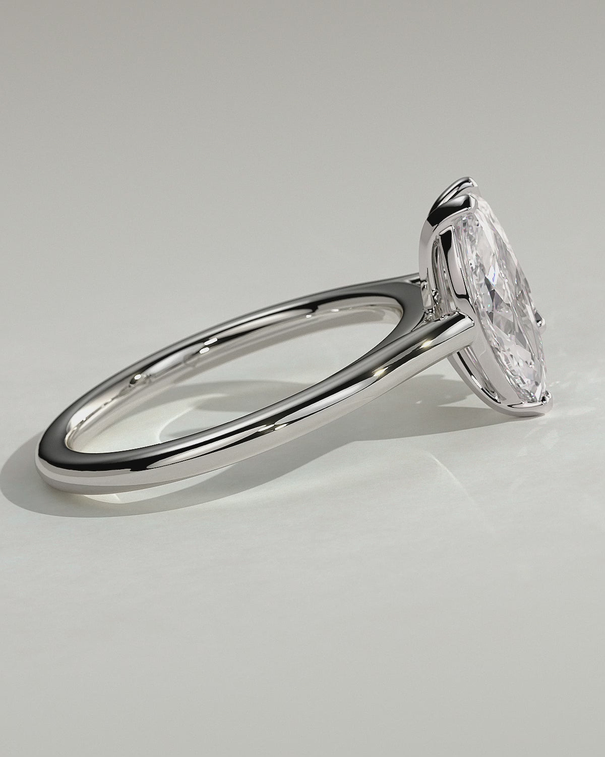 Lunvique Pear and Marquise Toi et Moi Lab Grown Diamond Engagement Ring | IGI Certified