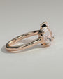 Rose :: Noriquea oval and pear toi et moi lab grown diamond engagement ring 360 view rose gold IGI certified two stone ring