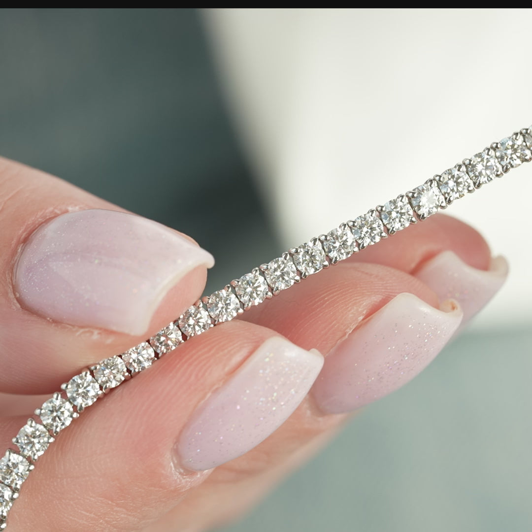 common :: 5 carat round lab grown diamond tennis bracelet IGI certified white yellow rose for women