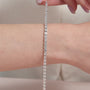 common :: 3.5 carat east west emerald lab grown diamond tennis bracelet bezel setting IGI certified white yellow rose